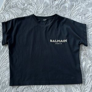 Balmain oversized cropped t-shirt with crystals size S -M